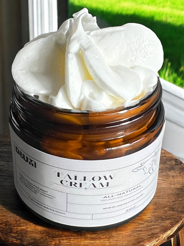 Luxurious Tallow Whipped Cream with Lavender & Palmrose, Hydrating - Lightweight Moisturizer
