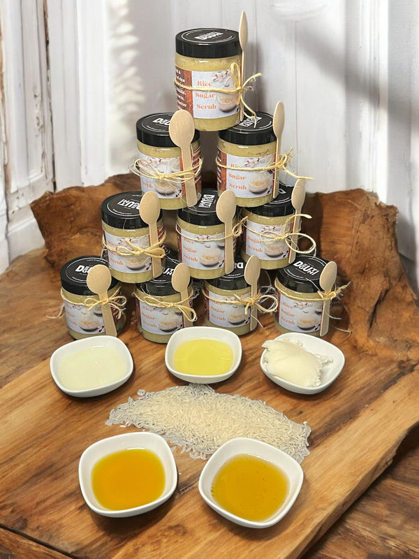 Rice sugar scrub